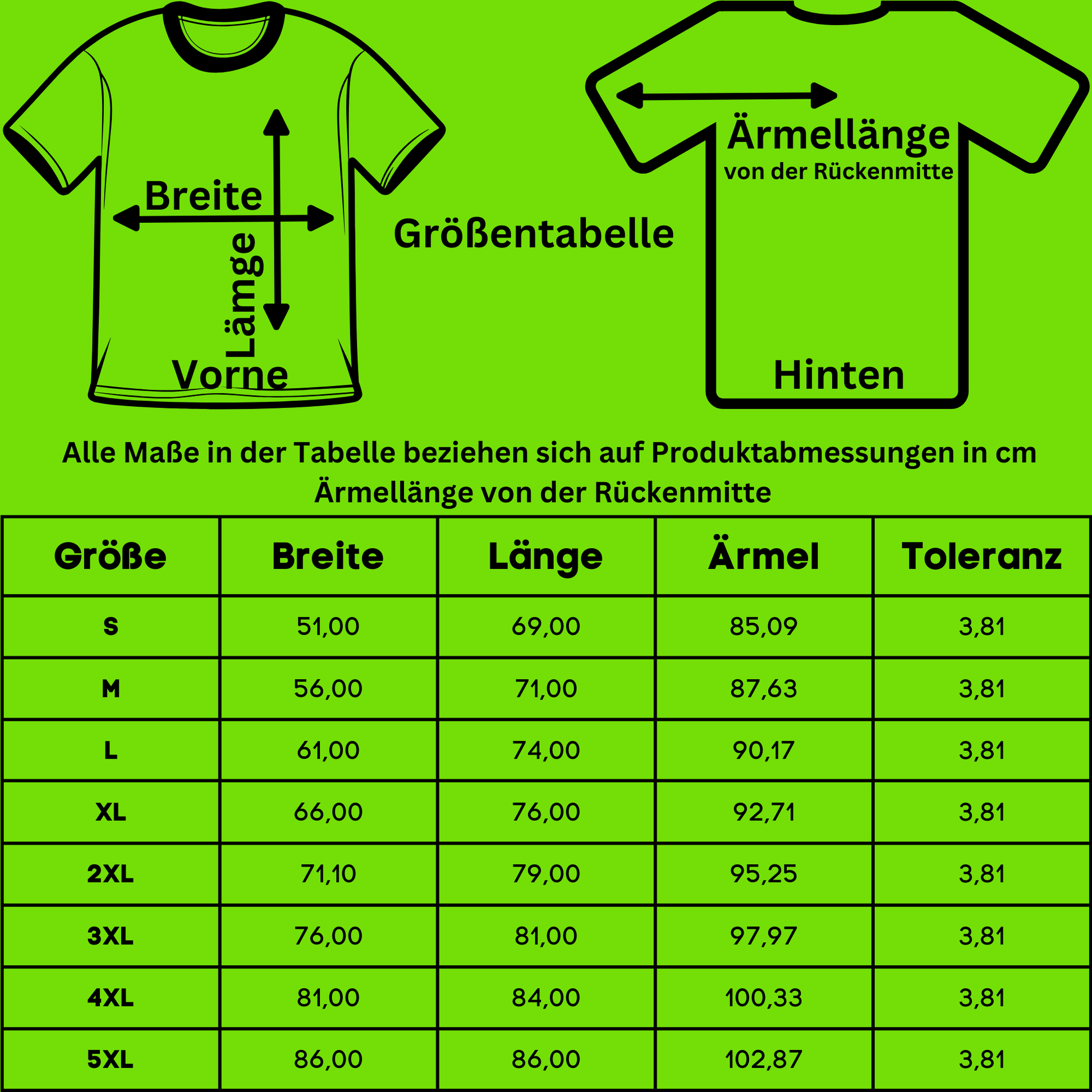 Hoodie Größentabelle Motiv Wir sind das Volk vorne